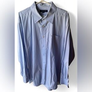 *Tommy Hilfiger Blue and White Checked Long Sleeve Dress Shirt XL